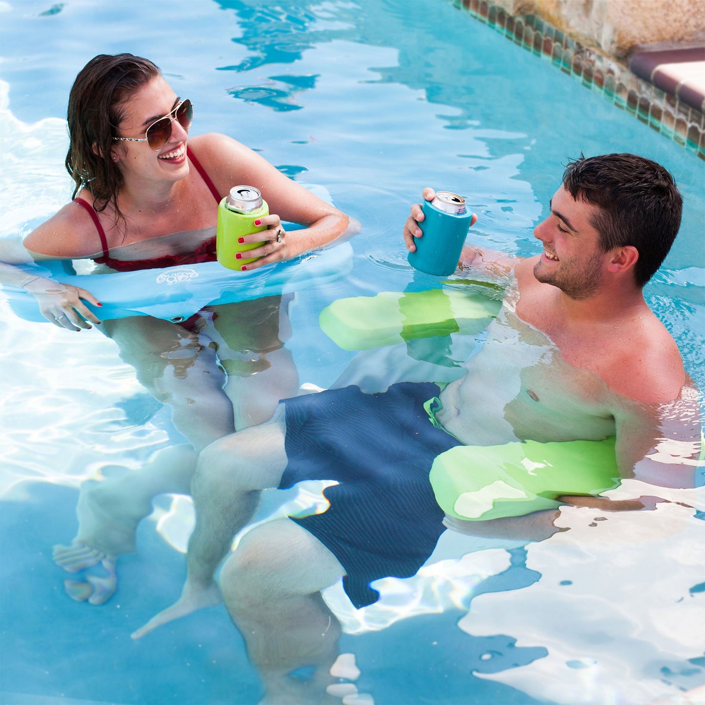 TRC Recreation Aqua Swing Chair Foam Swimming Pool Lounger Float in Fierce Green
