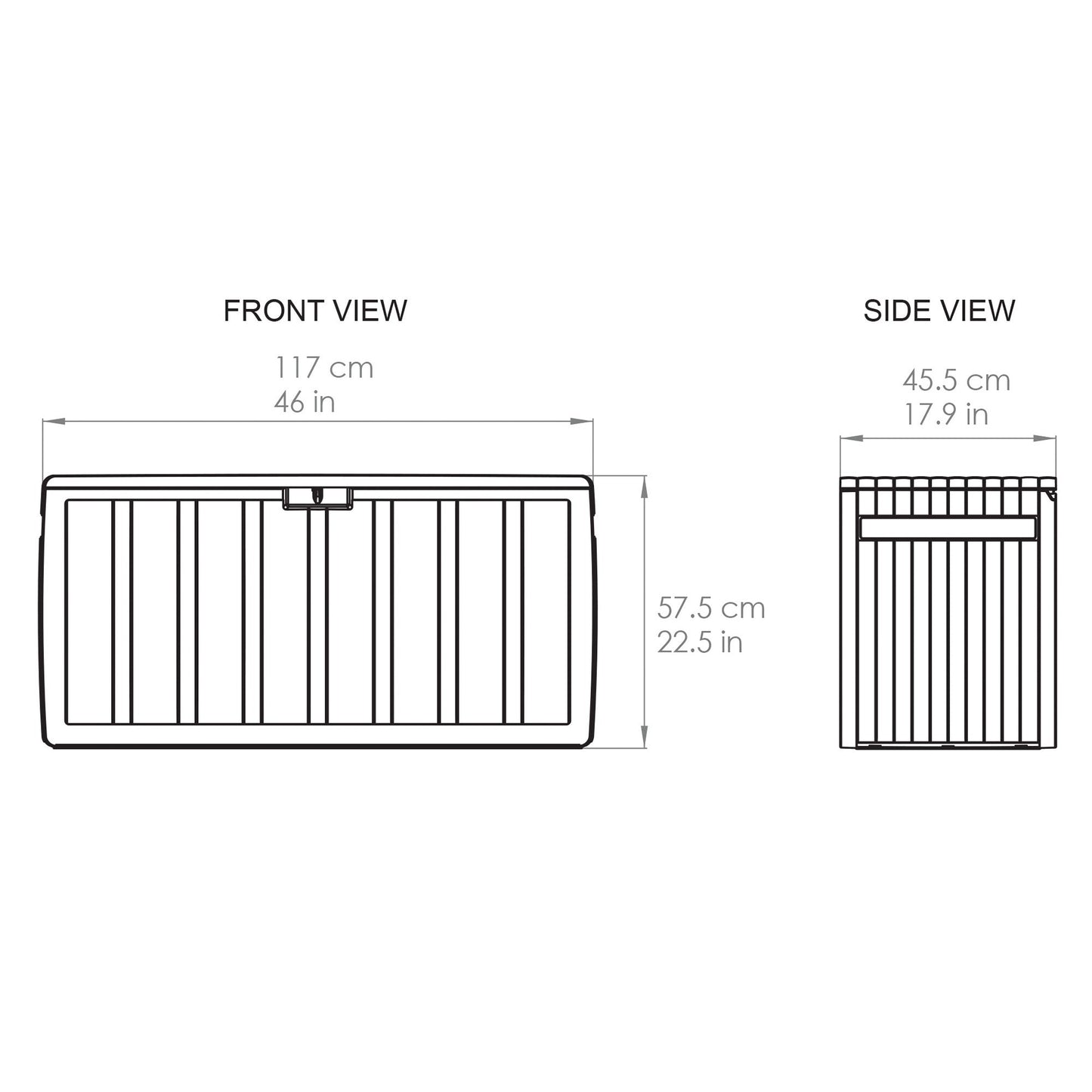 Ram Backyard 71 Gallon Storage Deck Box in Gray