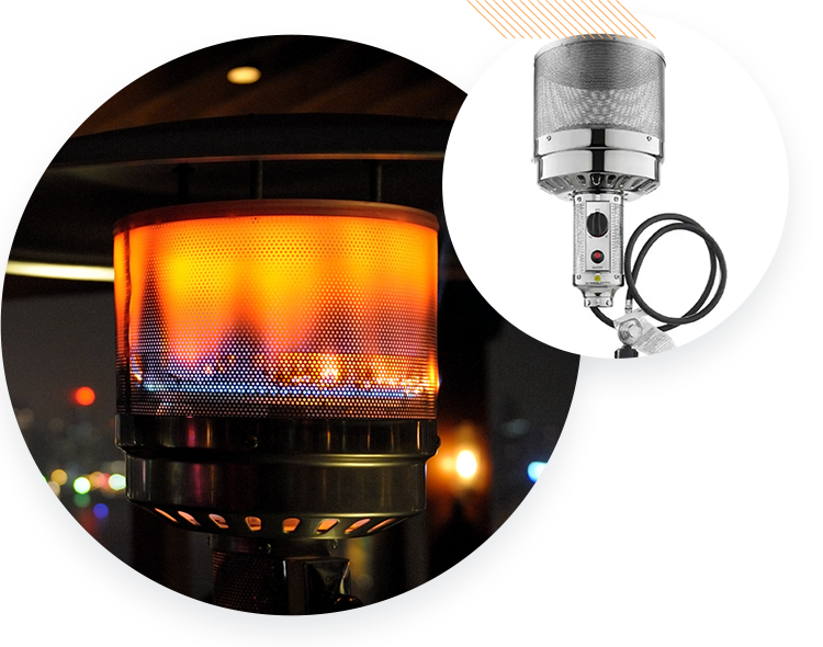 87" Tall Heater Hammered Bronze w/ Pilot