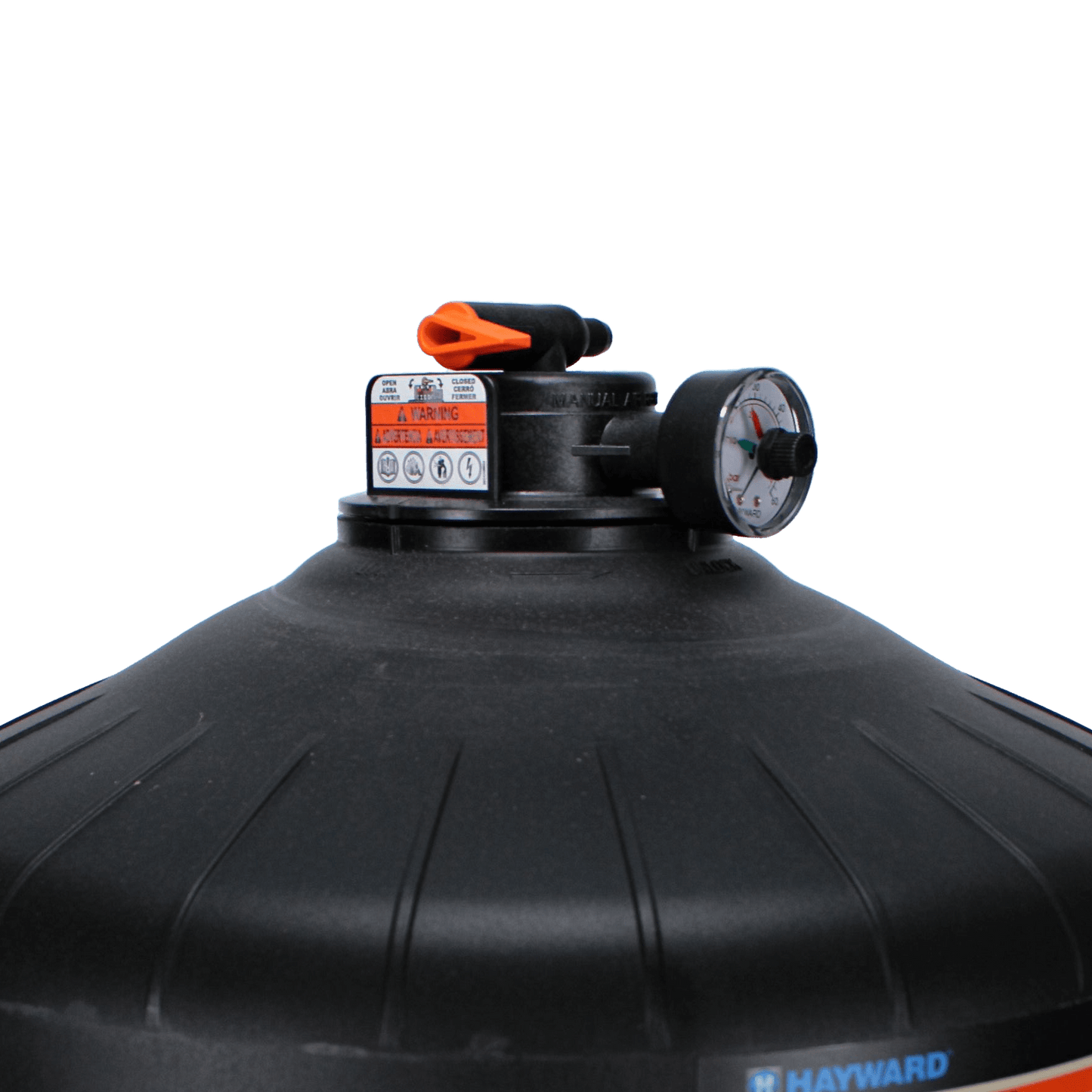 Hayward Pro-Grid 48 sq ft DE Filter W3DE4820 air relief and pressure gauge view