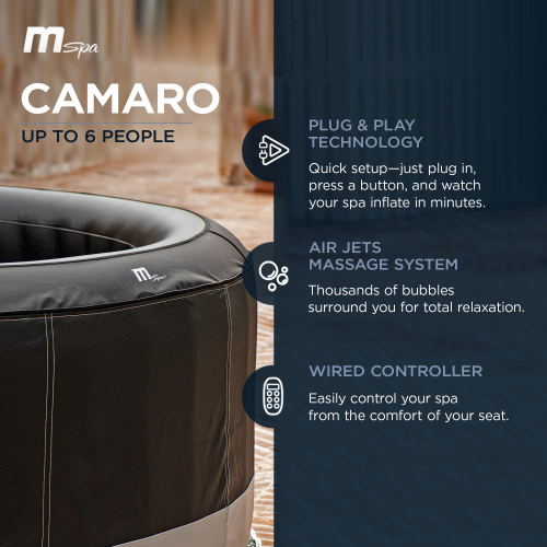 MSpa Camaro P-CA063 Inflatable Hot Tub, Energy Efficient Cover