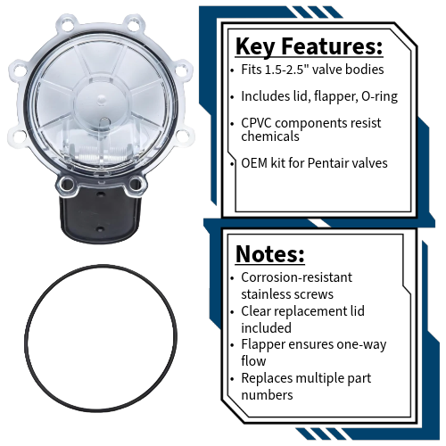 Pentair 2-2.5″ Check Valve Rebuild Kit 263042Z