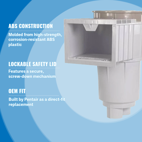 Pentair 08650-5404 White U-3 Skimmer w/Tan Lid & Frame Highlights