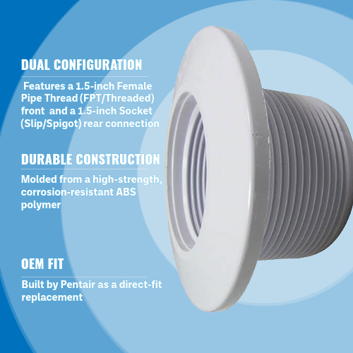 Pentair 542405 Gunite Wall Return Fitting Highlights