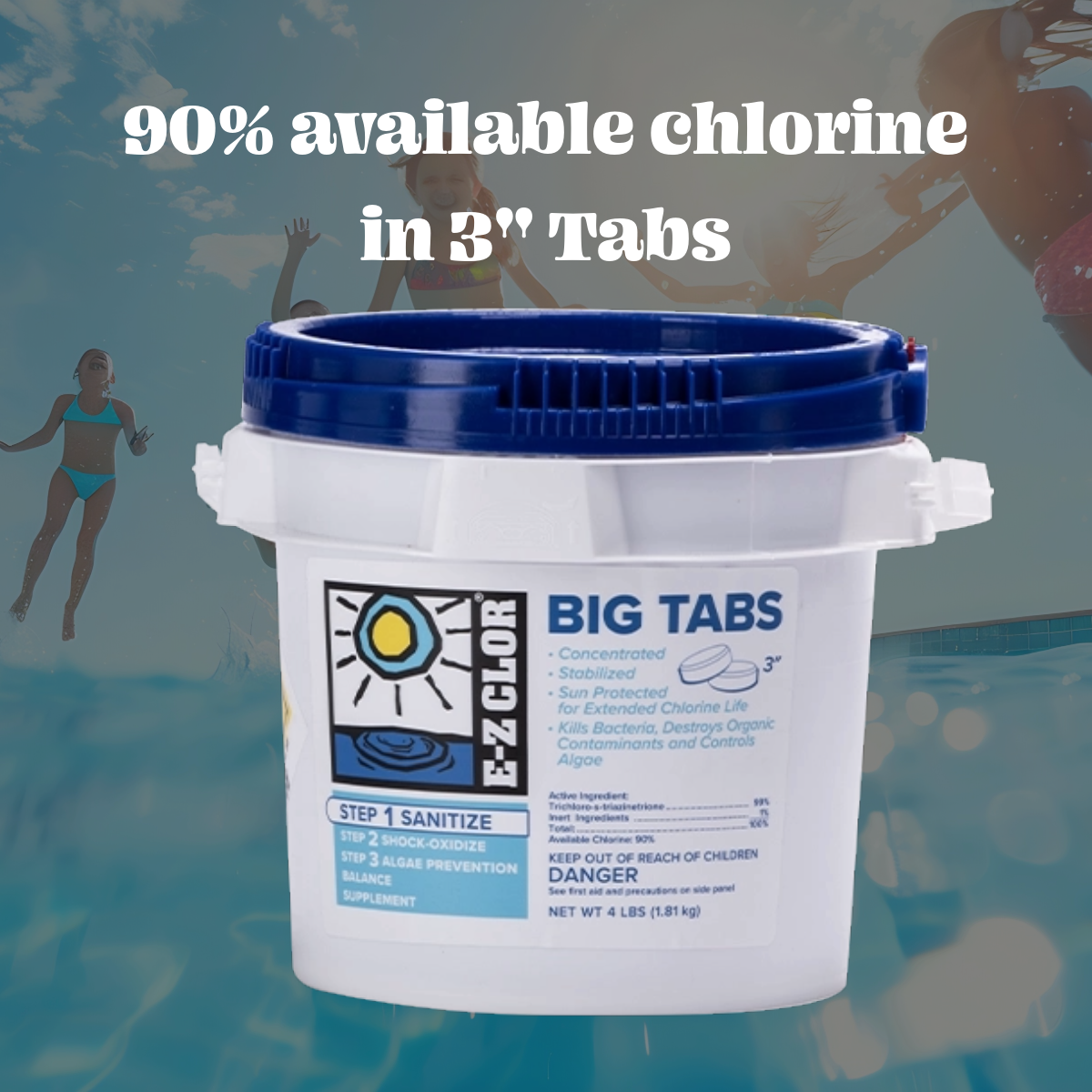 Big Tabs 3-Inch Chlorine Tablets | E-Z Clor 50 Lbs EZC-50-3550