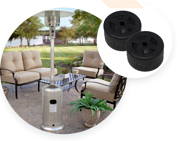 Black Plastic Wheels Replacement Patio Heater