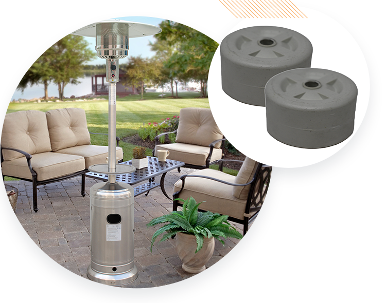 White Plastic Wheels Outdoor Mushroom Heater