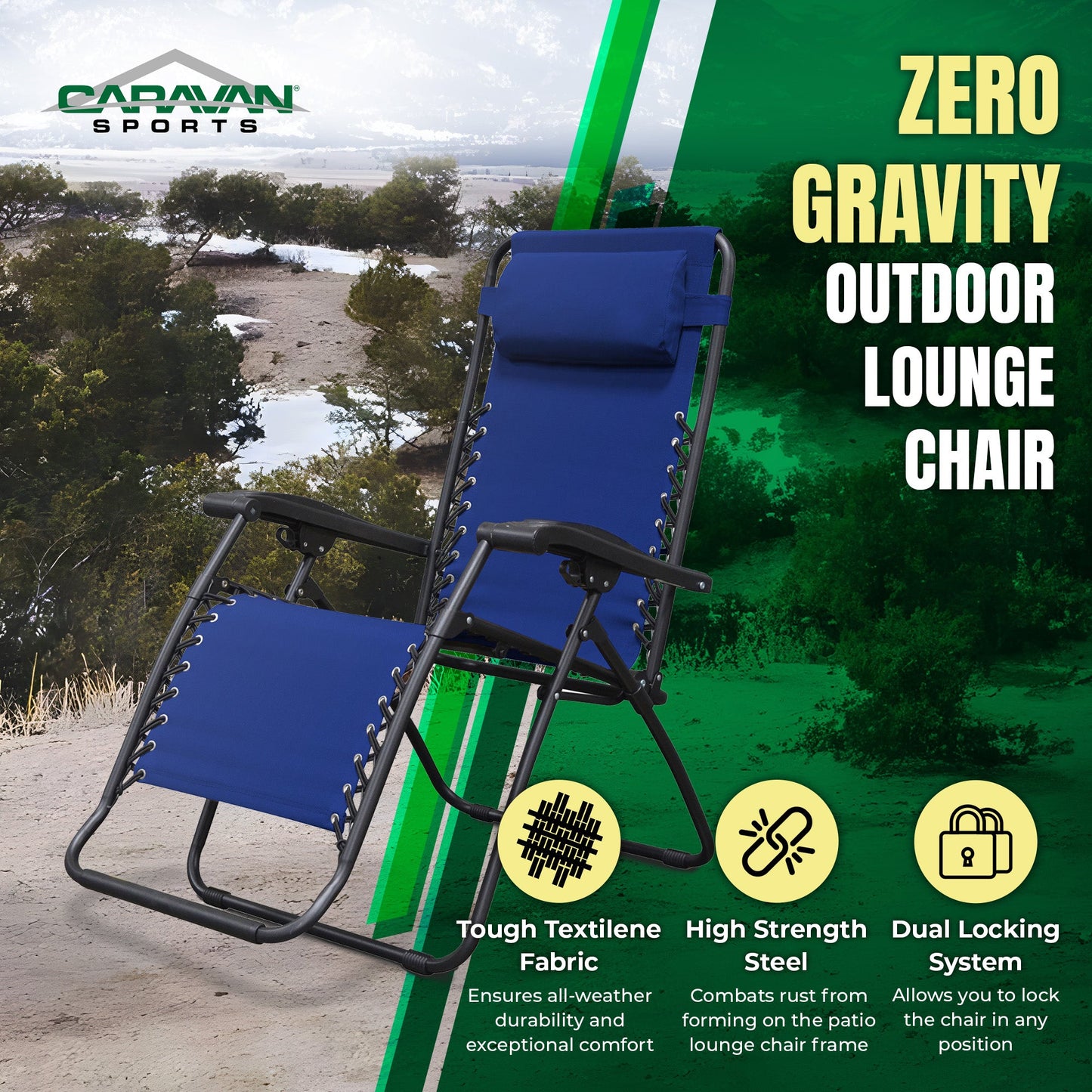 Caravan Sports Zero Gravity Chair in Blue