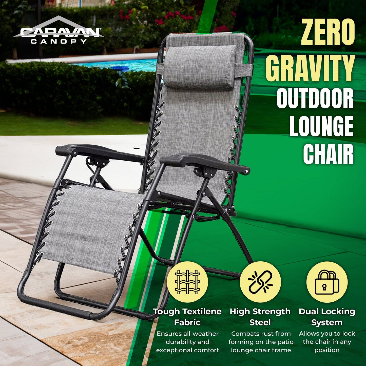 Caravan Infinity Zero Gravity Chair in Gray