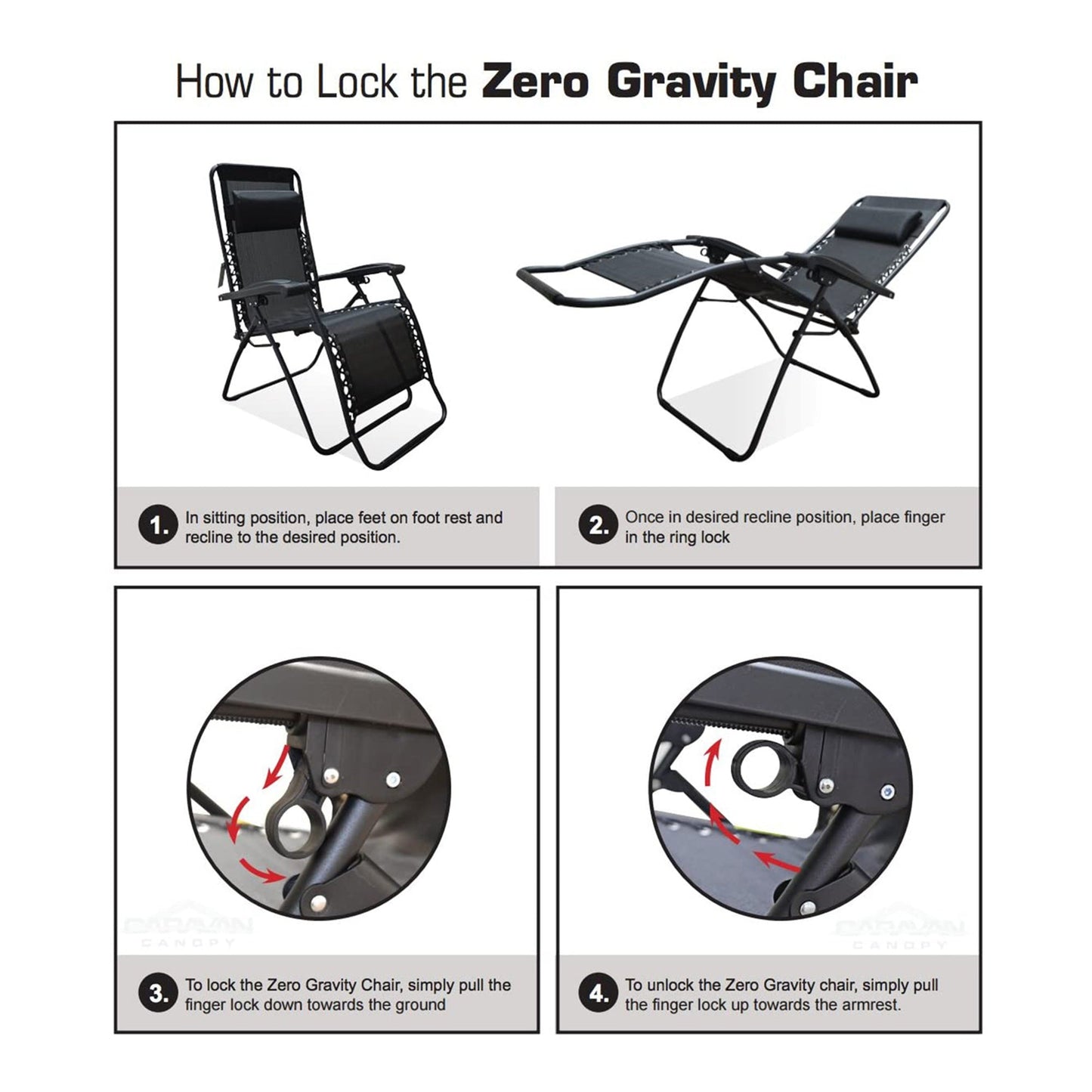 Caravan Infinity Zero Gravity Chair in Gray