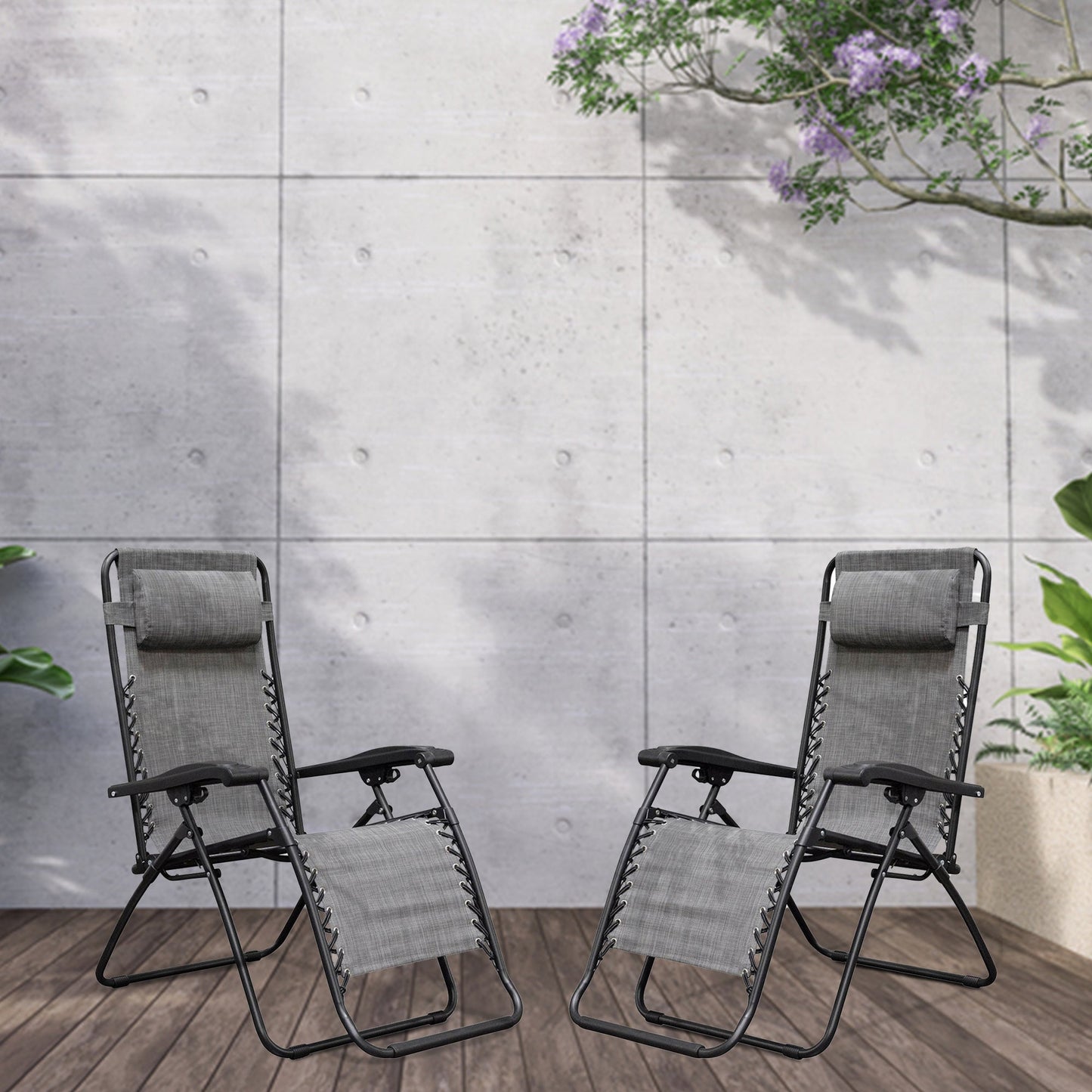 Caravan Infinity Zero Gravity Chair in Gray, 2 pack