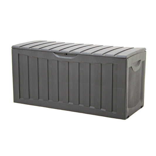 Ram Plastic 90 Gal Outdoor Locking Storage Bin Deck Box in Gray