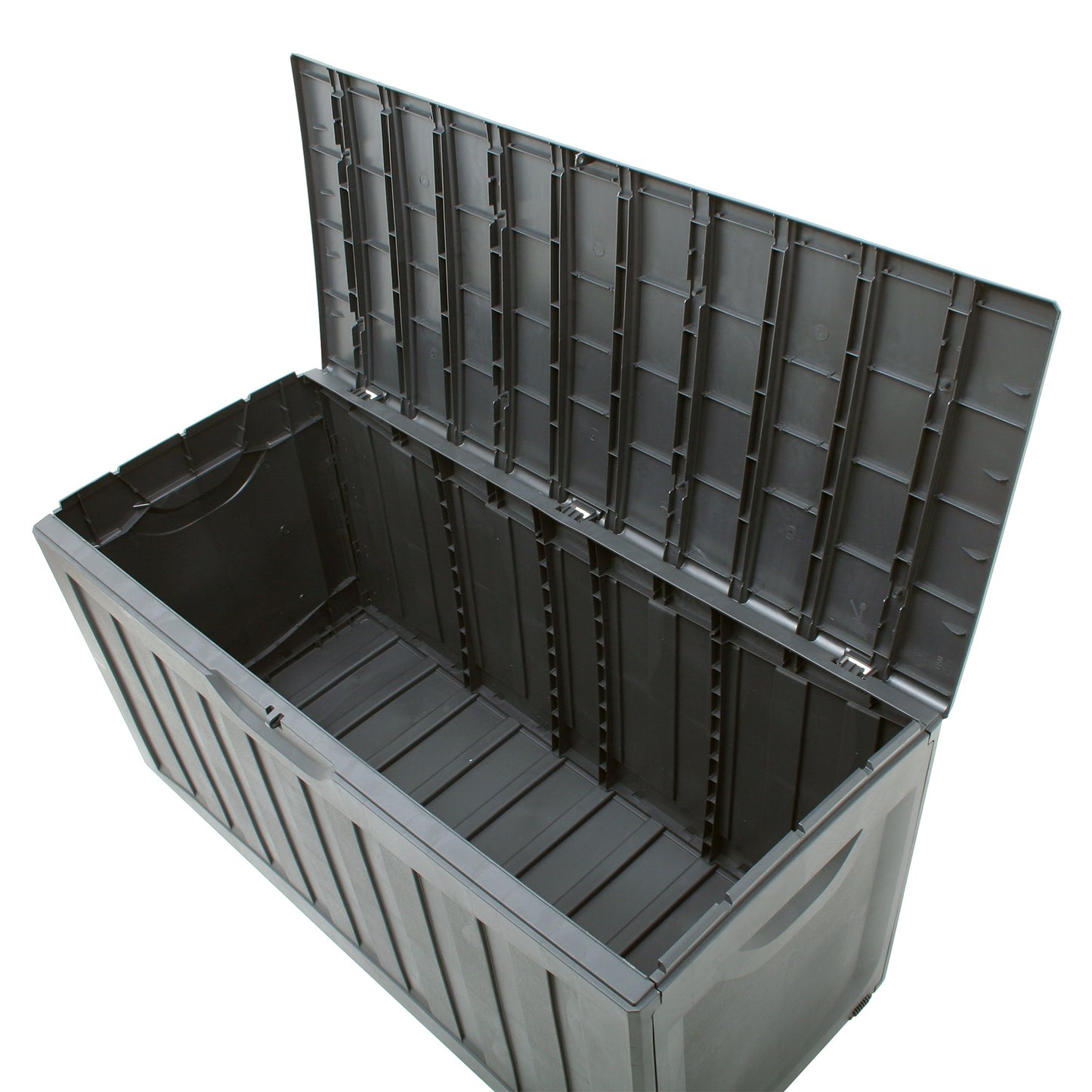 Ram Plastic 90 Gal Outdoor Locking Storage Bin Deck Box in Gray