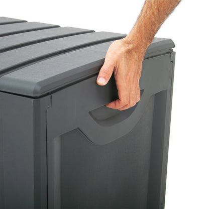Ram Plastic 90 Gal Outdoor Locking Storage Bin Deck Box in Gray