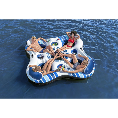 Hydro-Force Rapid Rider Quad 4 Person Inflatable River Tube w/ Built-in Coolers