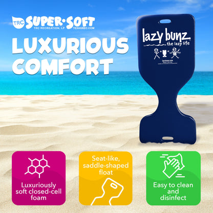 TRC Recreation Lazy Bunz Foam Saddle Swimming Pool Lounger, Navy Blue (2 Pack)