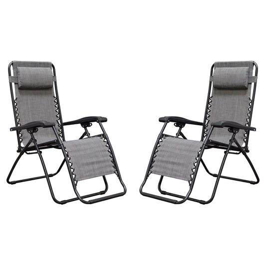Caravan Infinity Zero Gravity Chair in Gray, 2 pack