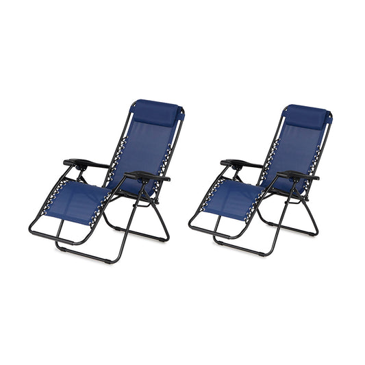 Caravan Sports Zero Gravity Chair in Blue, 2 pack