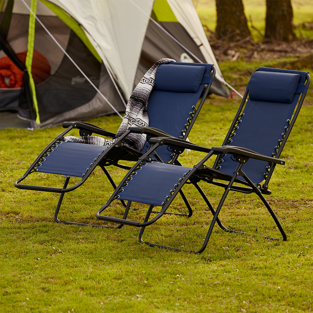 Caravan Sports Zero Gravity Chair in Blue, 2 pack