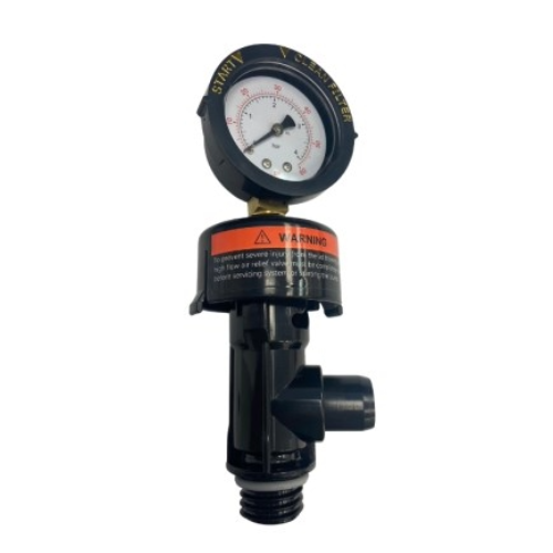 Air Relief Valve with Pressure Gauge ARG ARP9820 Black/Orange