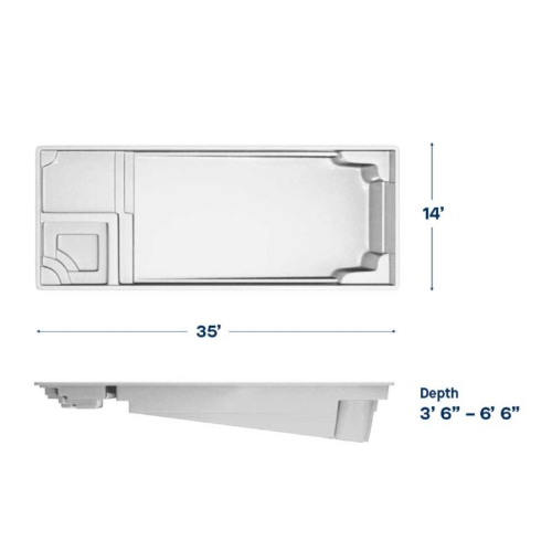 Latham Astoria 14 Fiberglass Pool Shell Dimensions