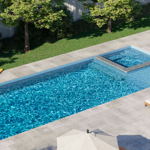 Latham Fiberglass Pool Sapphire Blue