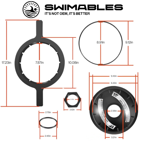 Swimables SW-26-856 Triton Closure Assembly Replacement | Dimensions