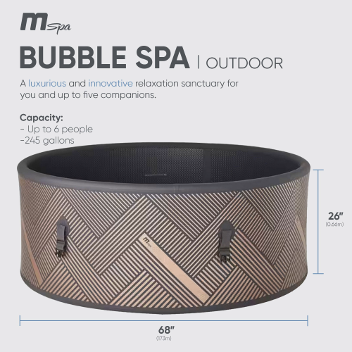 MSpa Mono-Eco F-MO063W 6 Person Hot Tub, 138 Air Jets, App Control