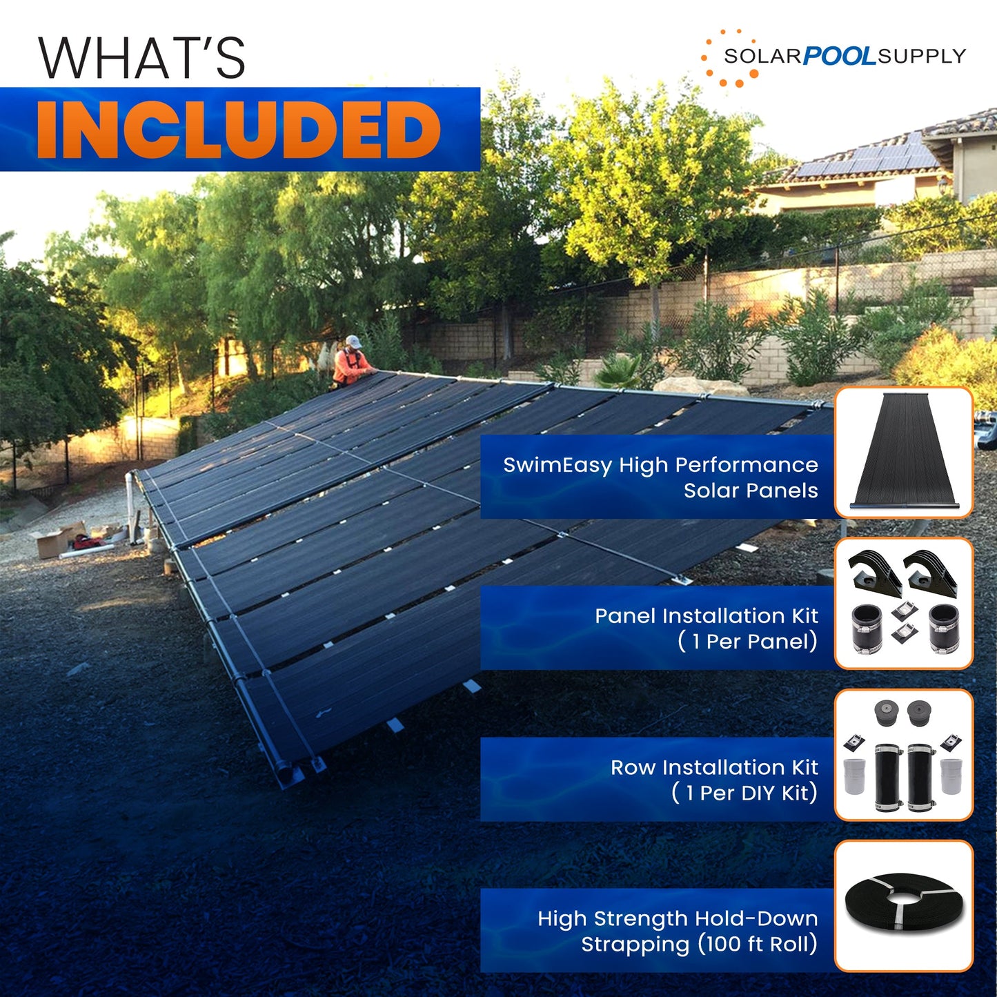 SwimEasy High-Performance DIY Solar Pool Heater Kit - 15-20 Year Life Expectancy - Ultimate Combination of Performance & Durability