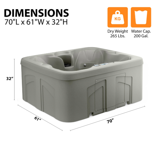 Lifesmart LS100 4 Person Hot Tub dimensions