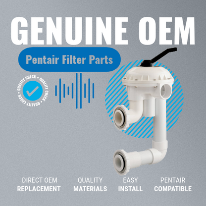Pentair 261050 Sand Multiport Valve, HIFLO Side Mount Grey Background Key Features