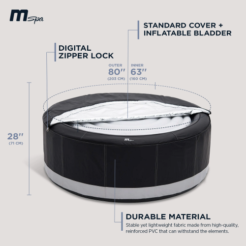 MSpa Camaro P-CA063 Inflatable Hot Tub, Energy Efficient Cover