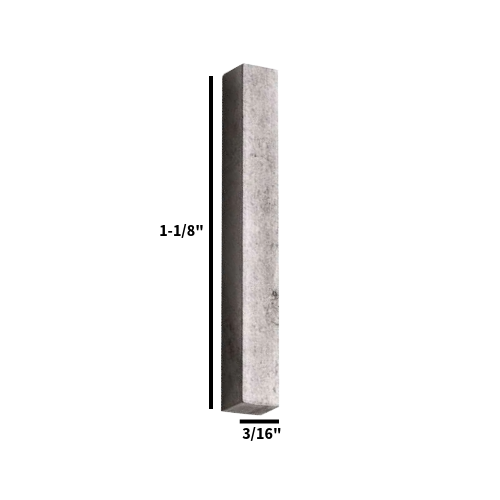 Pentair 071046 C-Series 3/16 Impeller Key White Back With Dimensions