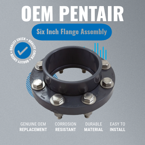 Pentair 357263 Six Inch Flange Assembly Grey background