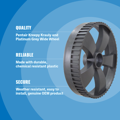 Pentair 370406Z Kreepy Krauly and Platinum Grey Wide Wheel Blue Background Specs Image
