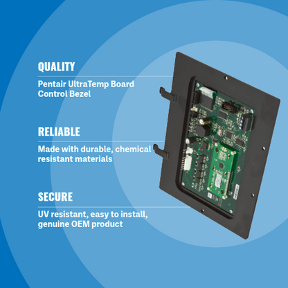 Pentair 473777 UltraTemp Board Control Bezel With Label Blue Background Specs Image