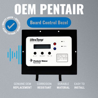 Pentair 473777 UltraTemp Board Control Bezel With Label Grey Background 