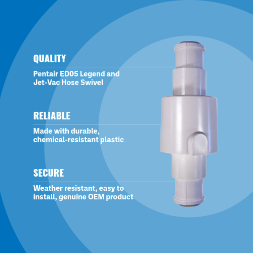 Pentair ED05 Legend/Jet-Vac Hose Swivel Blue Background Specs Image