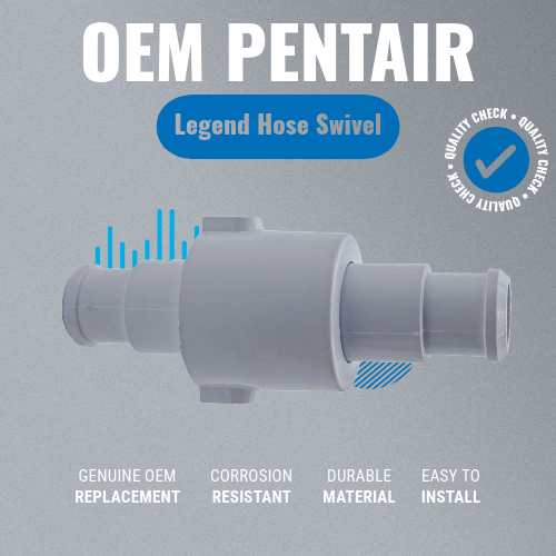 Pentair ED05 Legend/Jet-Vac Hose Swivel Grey Background Key Features image