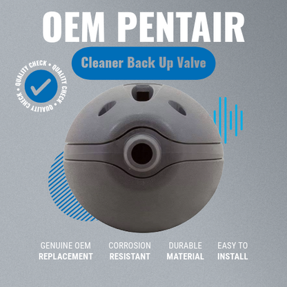 Pentair LL10PM Platinum Back Up Valve Grey Background Key Features Image