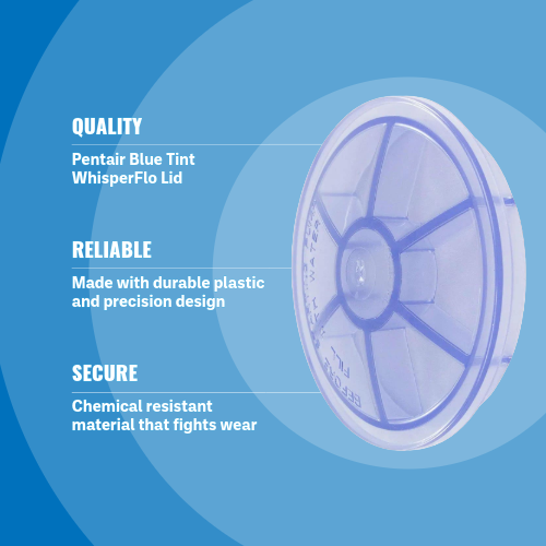 Pentair Lid WisperFlo Blue Tint PVC Chemical 357156