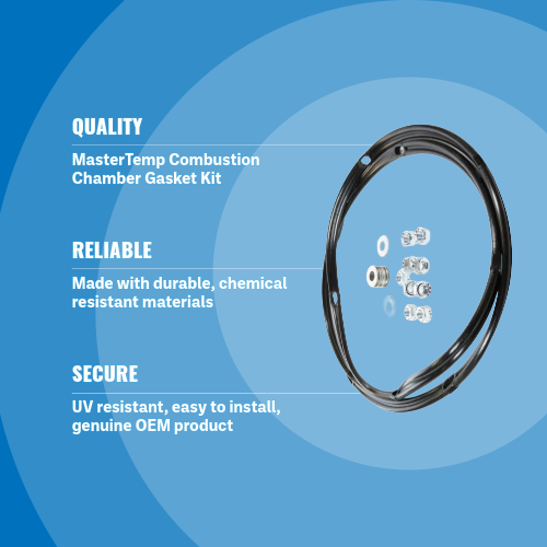 Pentair 474952 MasterTemp Combustion Chamber Gasket Kit Blue Background Key Features