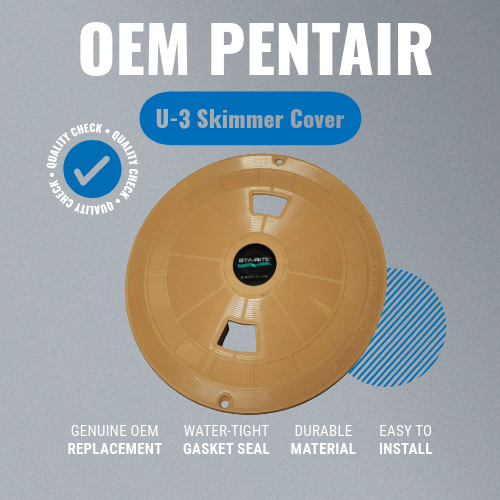 Pentair Sta-Rite U-3 Skimmer Lid with Decal, Tan 08650-0158 key features