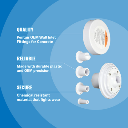 Pentair White Insider Wall Inlet Fittings for Concrete 08429-0000 Key Features