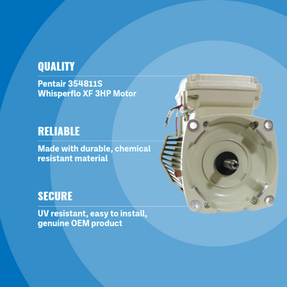 Pentair 354811S Whisperflo XF 3HP Motor Blue Background