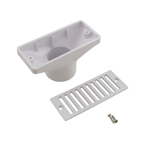Pentair 542039 2-1/2" x 6" White Gutter Drain & Grate