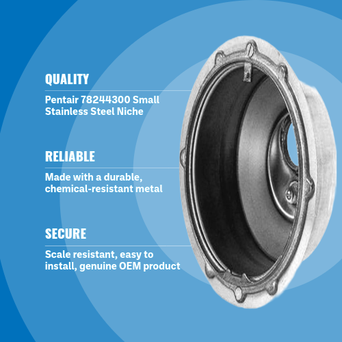 Pentair 78244300 Small Stainless Steel Niche Blue Background Specs Image