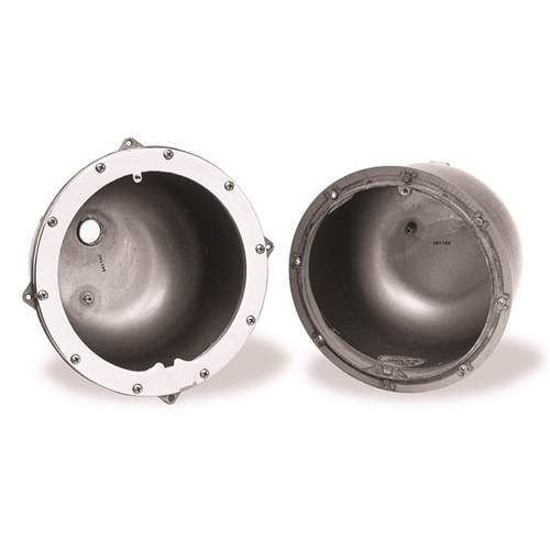 Pentair 78244300 Small Stainless Steel Niche White Background showing ring mounted. 