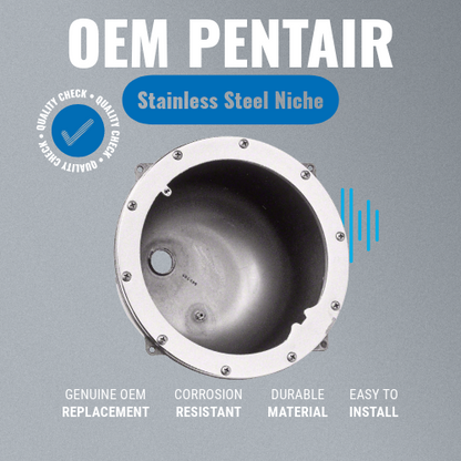 Pentair 78244300 Small Stainless Steel Niche Grey Background Key Features Image