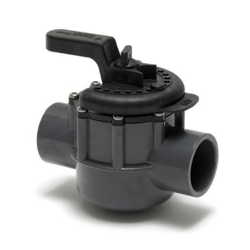Pentair Compool 263038 2-Way 1.5" PVC Diverter Valve White Background 1
